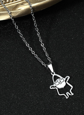 欧美嘻哈项饰项链圣诞老人吊坠潮人服饰配件工厂直销