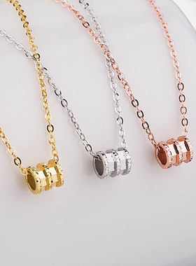 s925纯银小红书同款小蛮腰项链女精工cnc吊坠镀18k金色锁骨链