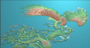 大展宏图精雕图檀雕老鹰精品花鸟靠背灰度浮雕图鹰松树山水雕刻图