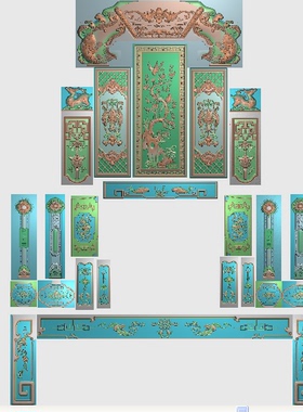 鱼跃龙门精雕图浮雕雕刻图年年有余沙发套图精品如意沙发整套花鸟