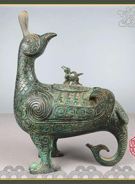 晋候鸟尊山西博物院收藏仿古做旧工艺品青铜摆件商务礼品纯铜礼品