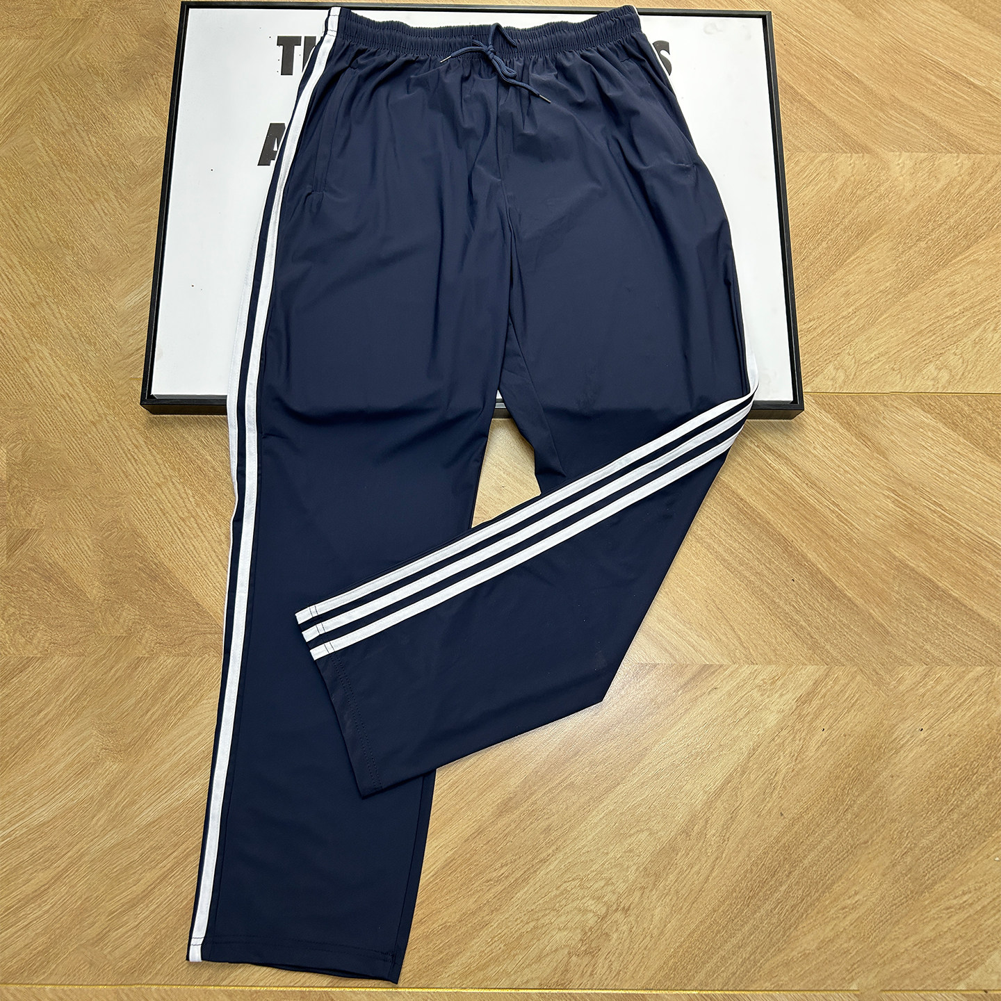 校服裤子白色三道杠长裤男女高初中小学生藏蓝色舒适直筒运动长裤