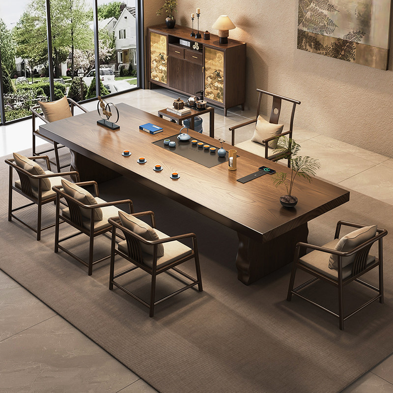 罗汉床实木大板客厅茶桌椅组合办公室禅意泡茶台宋氏美学新款高端