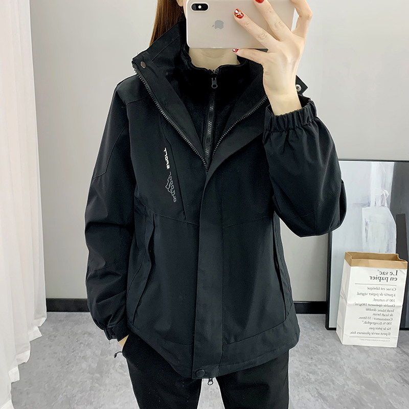 外贸冬季水貂绒冲锋衣男三合一女冲锋衣