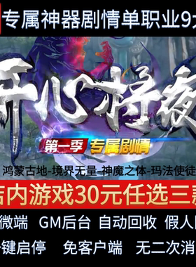 传奇单机电脑版开心将夜单职业9大陆神器剧情假人GM后台微端联网