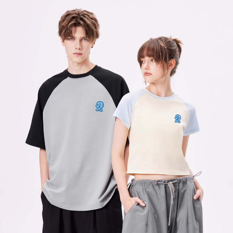 MBD小恶魔插肩短袖t恤男女款情侣装宽松上衣半袖显瘦简约百搭潮流