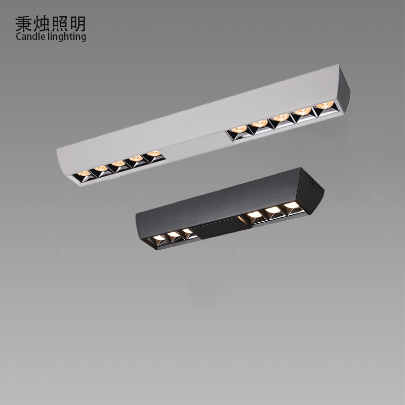 明装线性射灯无主灯客厅照明商用led背景墙灯北欧超薄筒灯长条灯