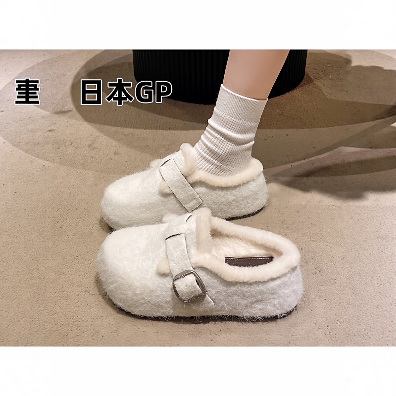 日本GP内增高厚底包头毛毛拖鞋女