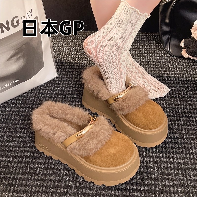 日本GP松糕厚底勃肯鞋半拖女冬季
