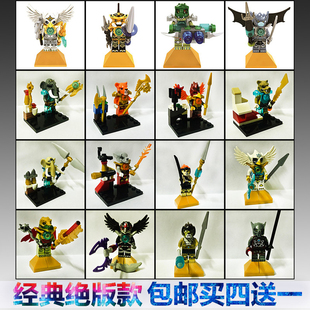 包邮现货气功传奇逆天鹰鳄霸王蝎斯狂蝠斯塔人偶人仔拼装积木玩具