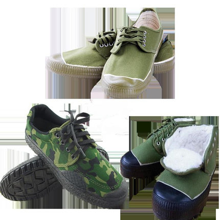 征峰解放鞋保暖胶鞋民工男女工地棉胶鞋劳动劳保黄球鞋防滑耐磨