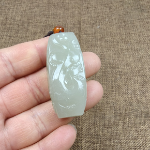 天然和田玉青海山料挂件吊坠望子成龙支持珠宝玉石机构鉴定保真