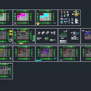 PCR实验室CAD施工图素材 装修 通风系统 电气工程 给排水图纸