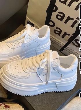厚底增高小白鞋女2025冬季松糕鞋百搭轻便面包休闲运动鞋D122308