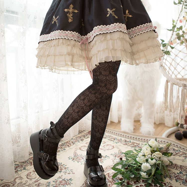 丸子袜语夏季蕾丝连裤袜暗黑加长