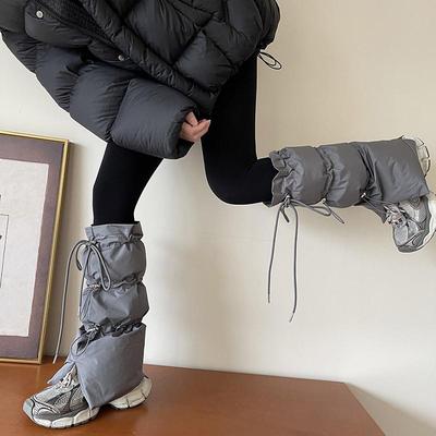 羽绒棉冬季加厚抽绳防滑休闲袜套