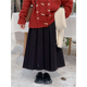 踏进银河 日系学院风高腰毛呢a字裙秋冬小个子复古显瘦百褶半身裙