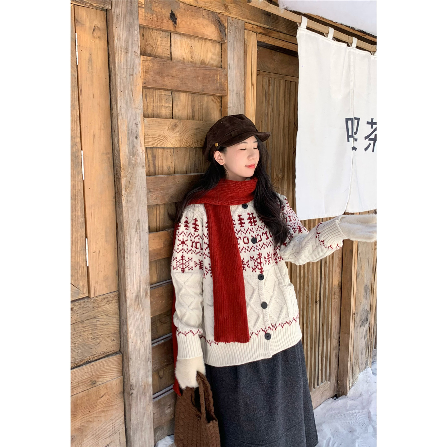 秋冬复古费尔岛毛衣圣诞氛围感
