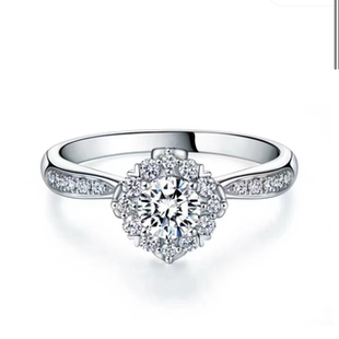 实验室培育钻石18K金50分灿若星辰钻石戒指捧花款显大浪漫精致