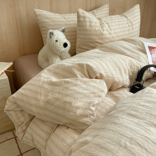 全棉色织水洗棉四件套床上三件套