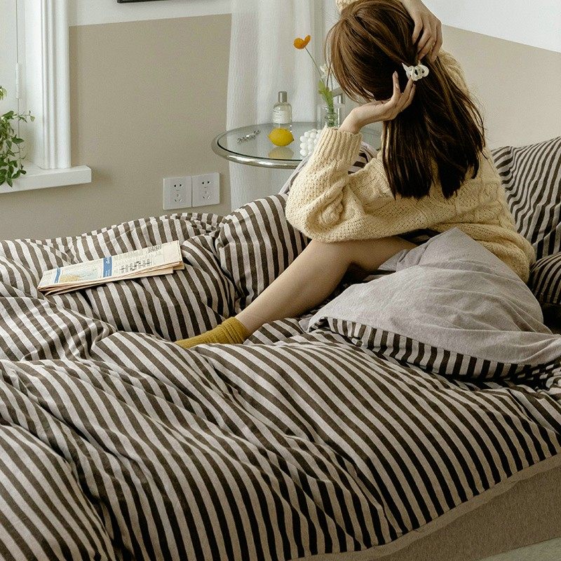 无印日式天竺棉超柔裸睡四件套全棉纯棉针织棉被套床笠床上三件套,床上用品,床品套件/四件套/多件套,淘宝优惠券,粉丝福利购,淘宝优惠卷