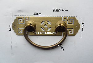 中式简约回纹古铜柜门拉手纯铜抽屉橱柜拉手古典仿古全铜拉手方形