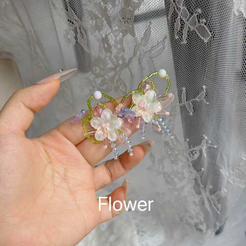 手工彩色串珠花簇耳环春夏清新小众甜美简约时尚精致度假风耳饰