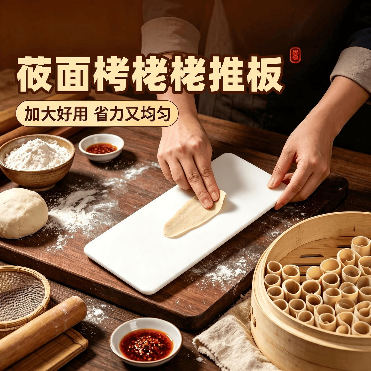 手工推莜面窝窝陶瓷案板