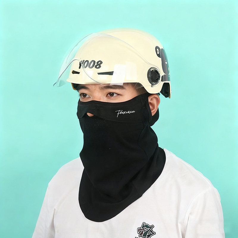 户外骑行保暖口罩摩托车抓绒全脸防风保暖面罩秋冬季滑雪围脖男女