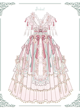 【意向金】 芙蓉花旦Lolita少女连衣裙 制作中~