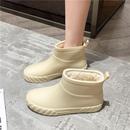 女外穿中筒雨靴秋冬水靴加厚防滑防水鞋 日韩新款 防寒保暖加绒雨鞋
