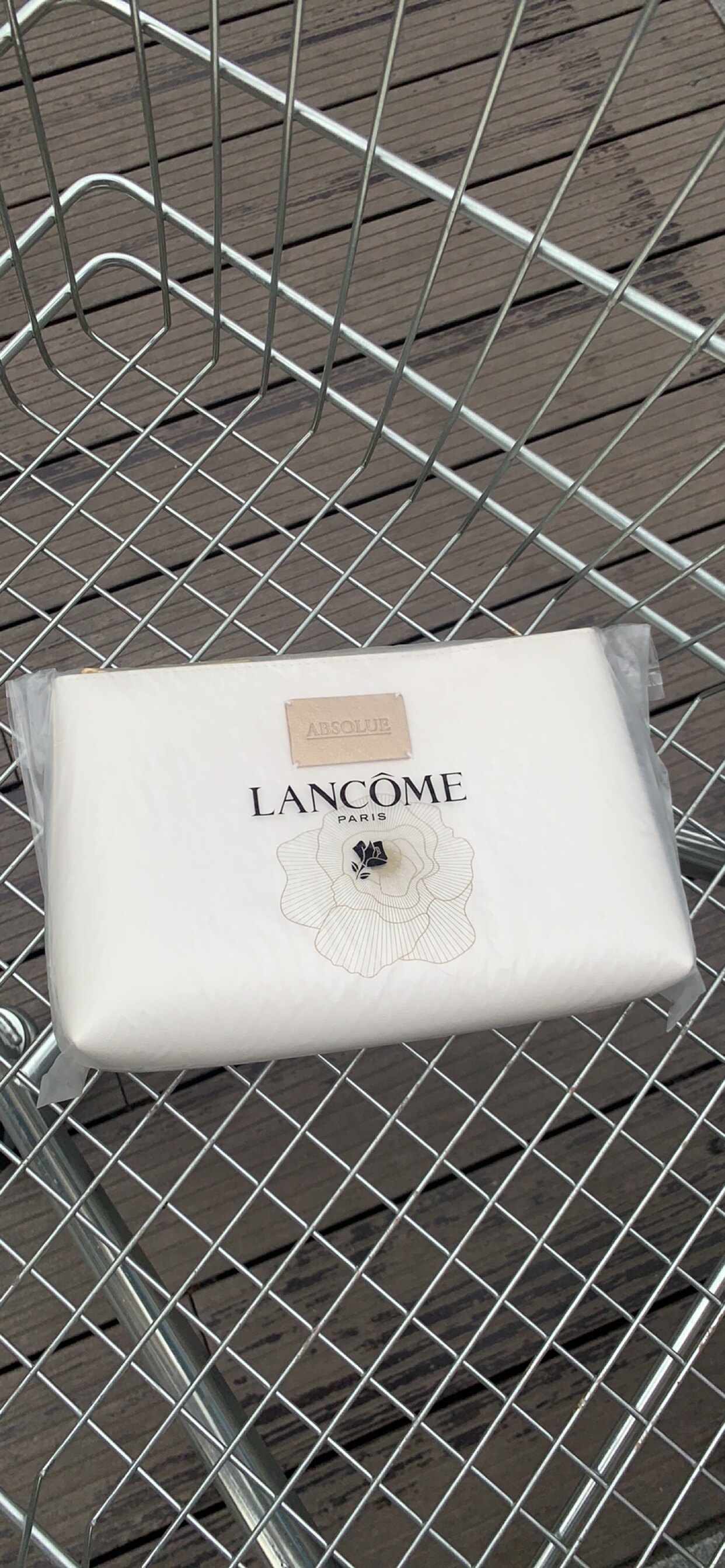 包邮兰蔻白色pu时尚简约手提包化妆包收纳整理女士旅行包包