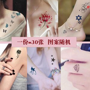 纹身贴男女防水持久小清新性感身体彩绘花臂仿真纹身贴纸 30张/份