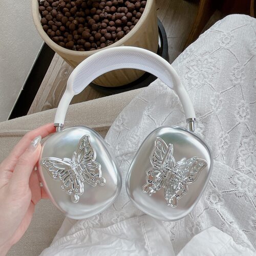 ins艺术小众闪钻蝴蝶甜酷少女airpodsmax横头梁保护套AirPods Max2头戴式外壳蓝牙耳机保护壳透明硅胶软壳