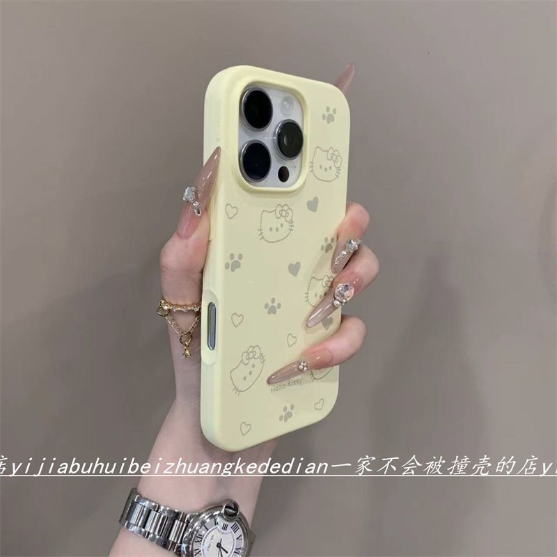 满屏猫咪爱心脚印硅胶适用于iPhone16promax手机壳苹果15promax个性14/13女12/11