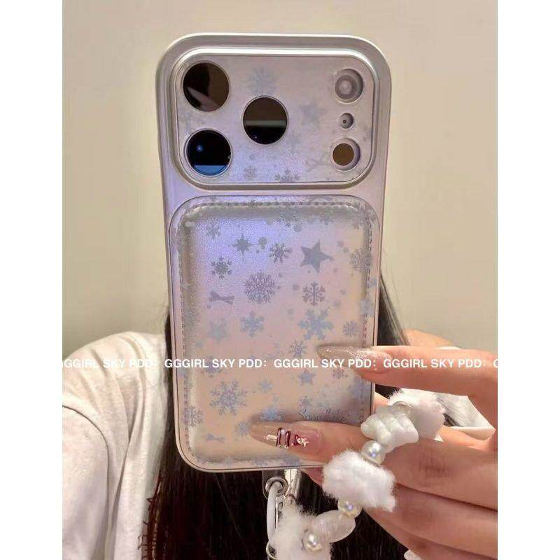韩风ins雪花星星蝴蝶结适用iPhone17苹果16手机壳14pro max新款15