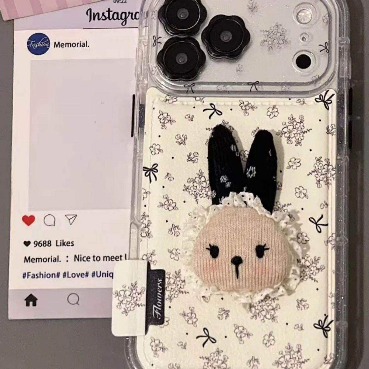可爱卡通毛绒兔子花朵ins风适用于苹果17/15软壳16手机壳少女心,3C数码配件,手机保护套/壳,淘宝优惠券,粉丝福利购,淘宝优惠卷
