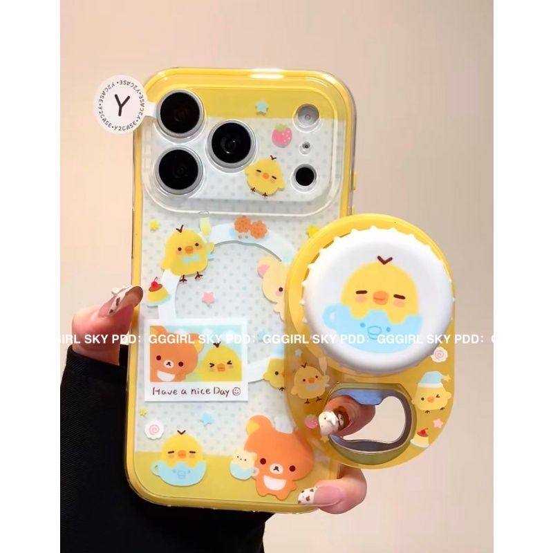 日韩波点小鸡轻松熊适用iPhone15苹果16手机壳17promax新款14全包