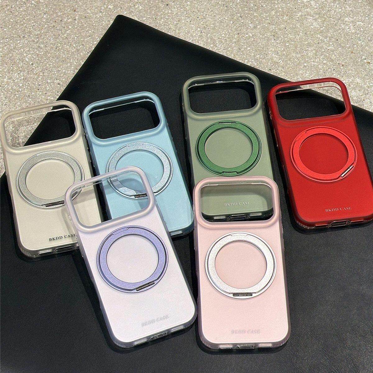 双层电镀磁吸360支点壳纯色适用16promax手机壳iPhone17苹果15/14