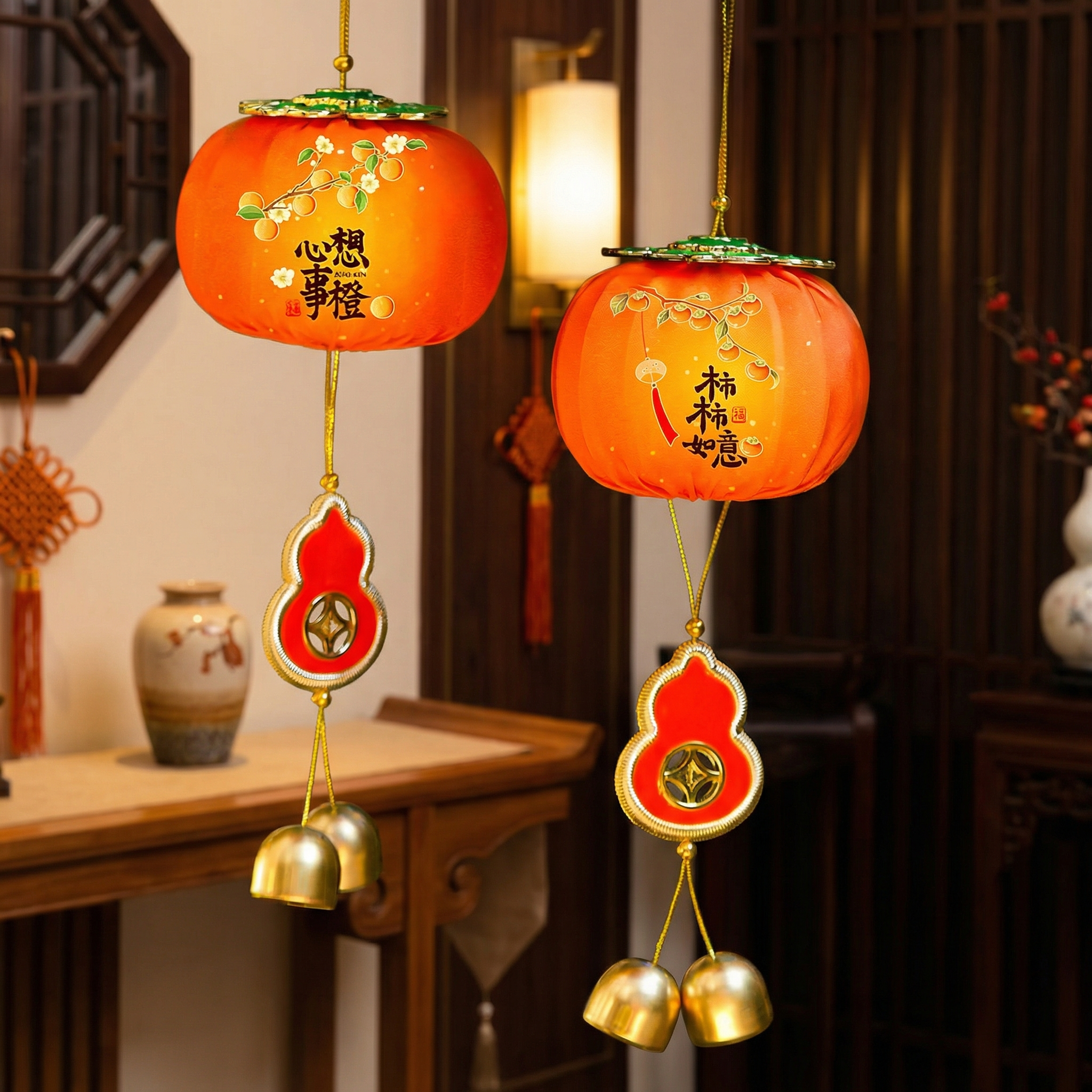 马年灯笼新年装饰挂饰春节过年氛围布置室内客厅柿柿如意挂件绒布,节庆用品/礼品,挂饰/生肖挂饰,淘宝优惠券,粉丝福利购,淘宝优惠卷