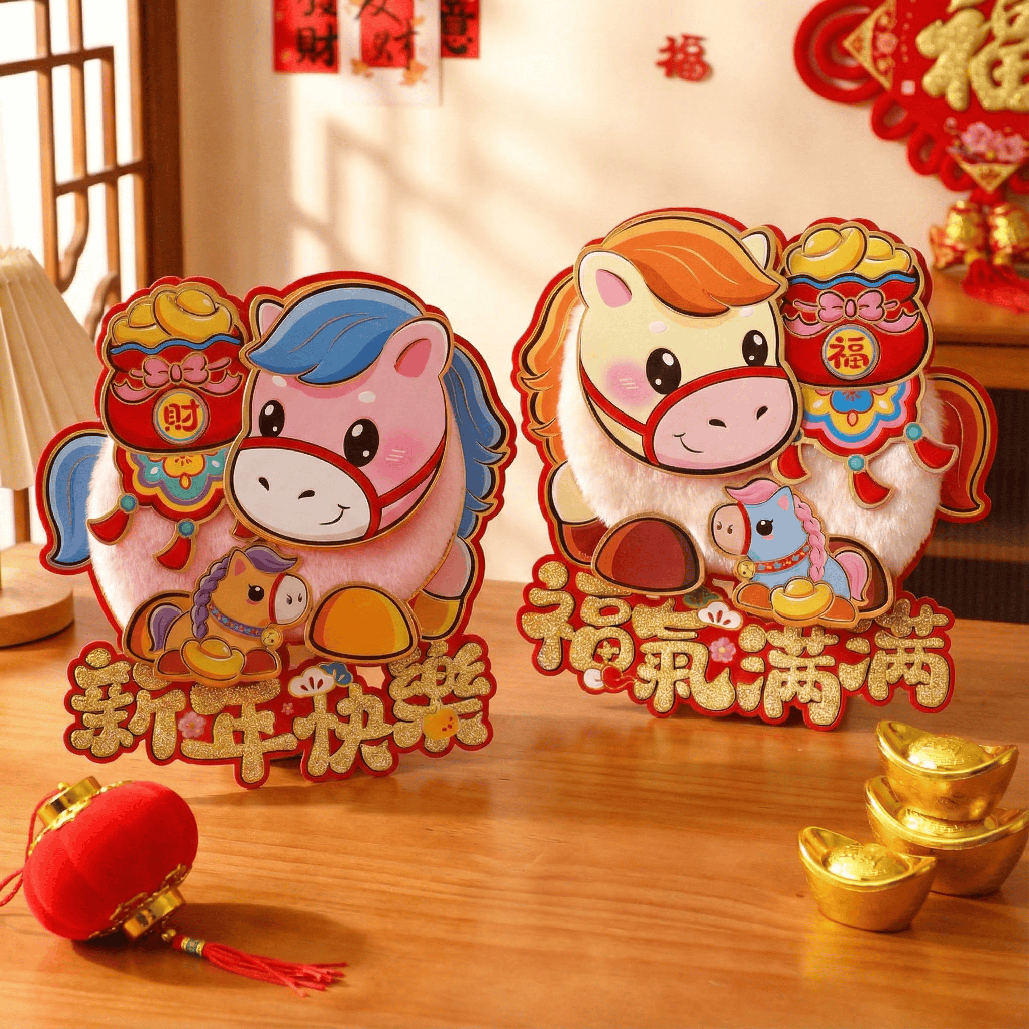 马年新年装饰福字门贴窗花植绒卡通生肖大门对拜春节过年布装饰品,节庆用品/礼品,福字/窗花/窗贴,淘宝优惠券,粉丝福利购,淘宝优惠卷