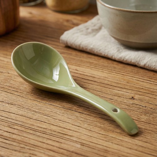 高颜值大汤勺家用盛汤调羹勺子大口喝汤勺汤匙白色陶瓷汤勺粥勺