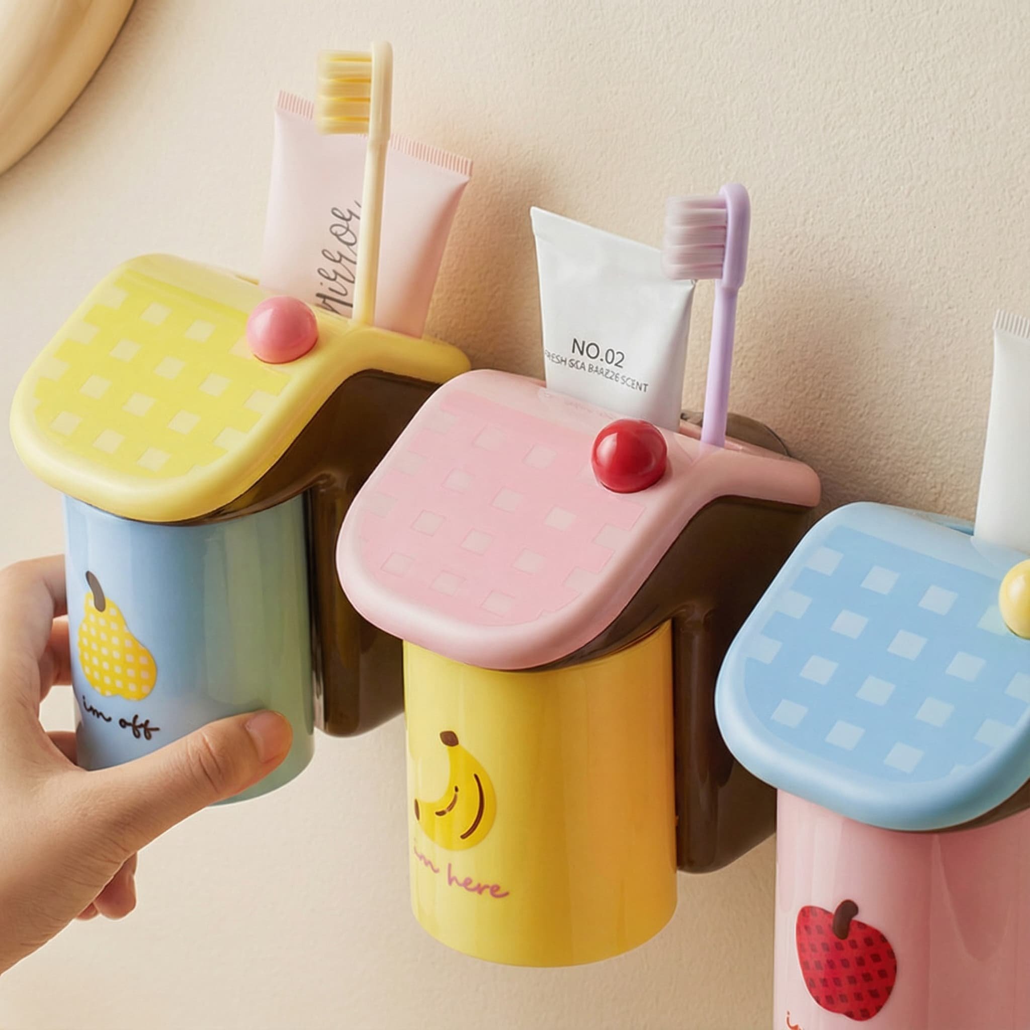奶油牙刷杯架免打孔壁挂漱口杯置物架倒挂沥水牙刷牙具座奶油风,家庭/个人清洁工具,牙刷架/牙具座,淘宝优惠券,粉丝福利购,淘宝优惠卷
