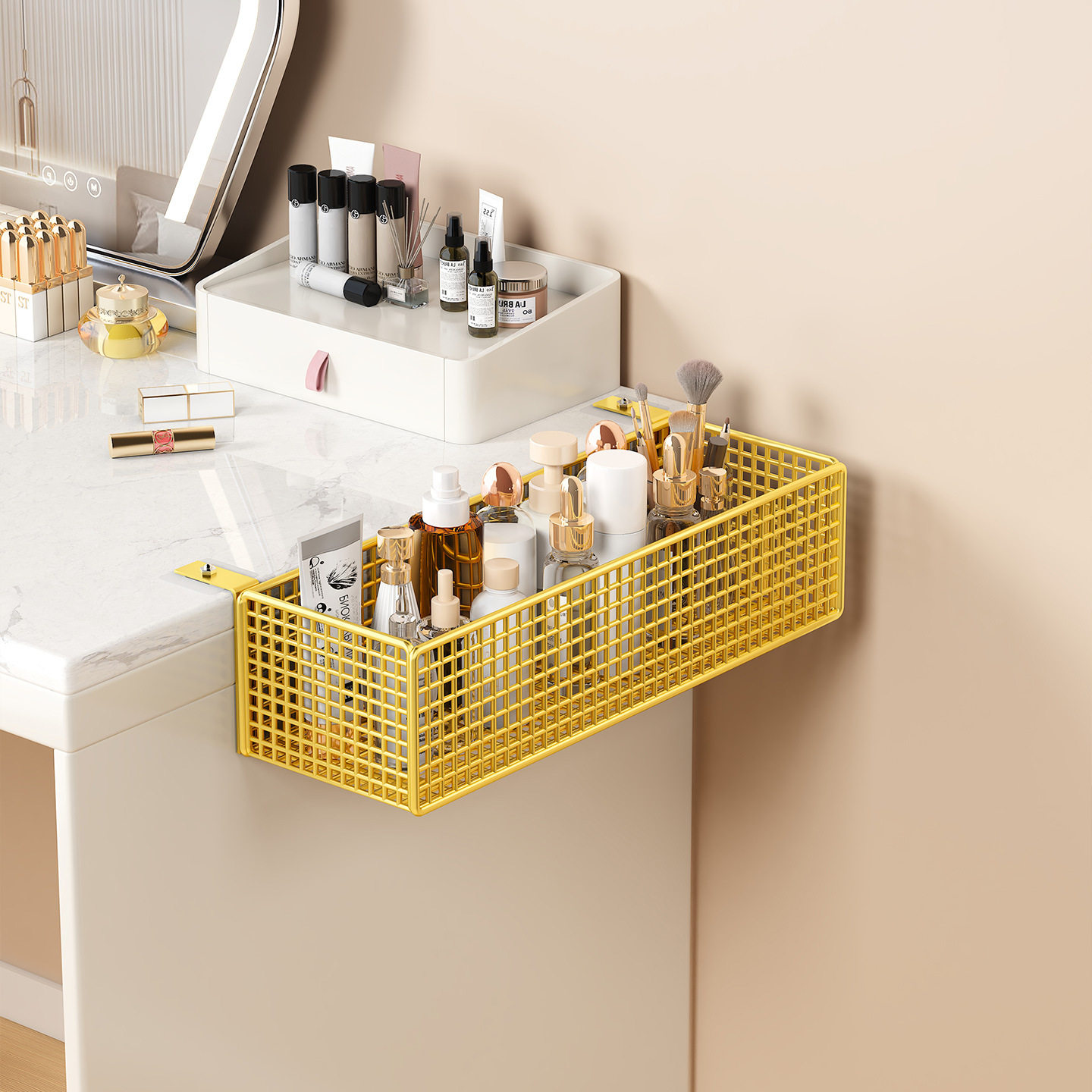 化妆刷收纳筒刷子桶桌边桌下盒