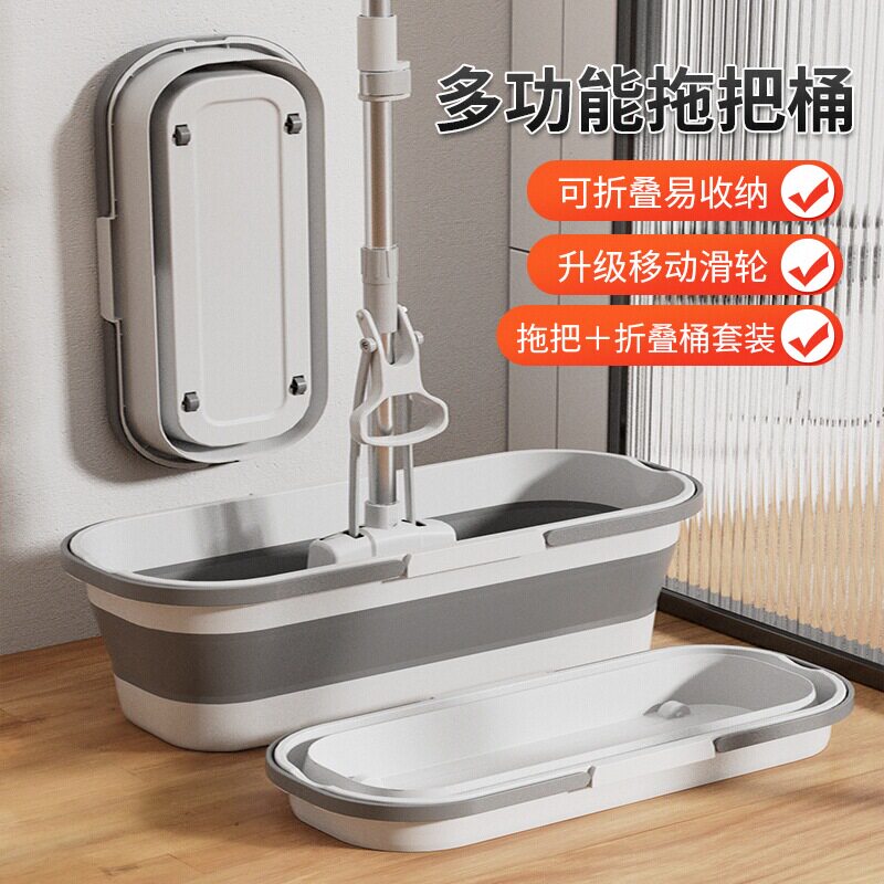 海绵拖把头免手洗2023新款家用胶棉吸水拖地布一拖净拖把带桶套装图片