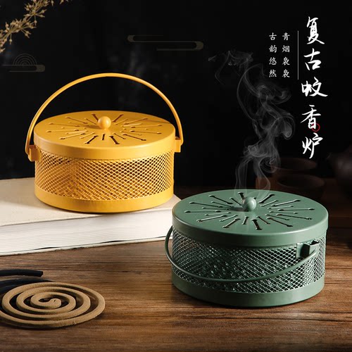 蚊香盘托带盖安全防烫防火接灰盒