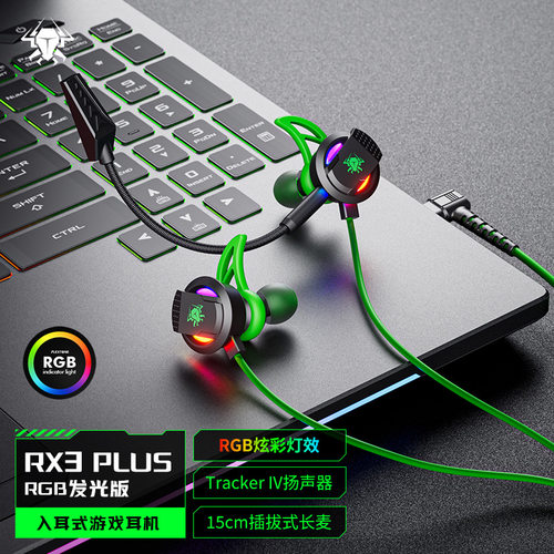 新品浦记RX3Plus 有线入耳式耳机手机游戏音乐用可插拔Type-C耳机