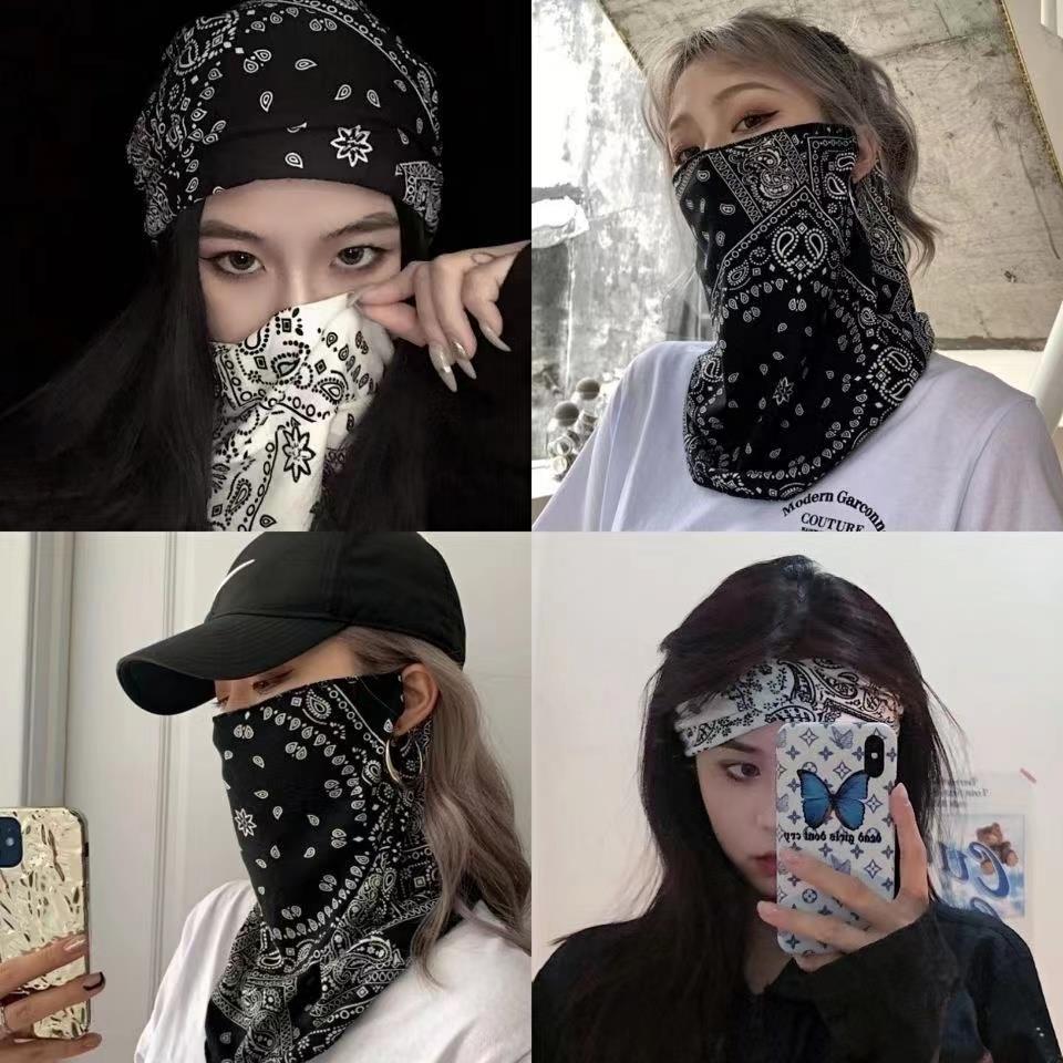魔趣小店防晒面罩袖套女全脸护颈遮脸面纱挂耳冰丝男薄款透气遮阳