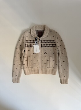 THE SHY STREET棕色圣诞考津毛衣COWICHAN CARDIGAN