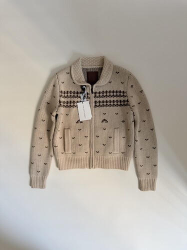 THE SHY STREET棕色圣诞考津毛衣COWICHAN CARDIGAN